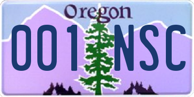 OR license plate 001NSC