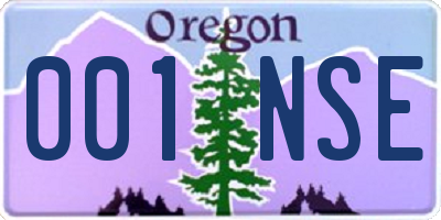 OR license plate 001NSE