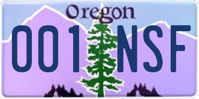 OR license plate 001NSF