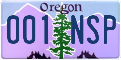 OR license plate 001NSP