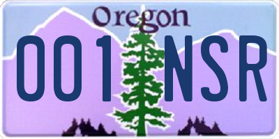 OR license plate 001NSR