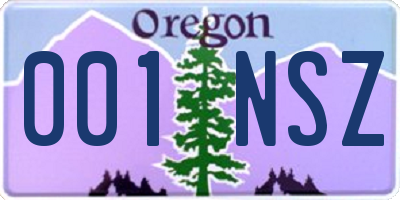 OR license plate 001NSZ