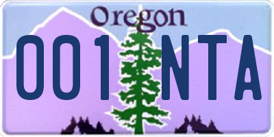 OR license plate 001NTA