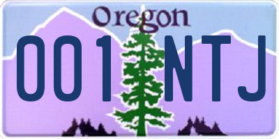 OR license plate 001NTJ