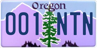 OR license plate 001NTN