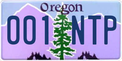 OR license plate 001NTP