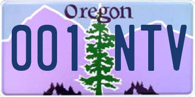 OR license plate 001NTV