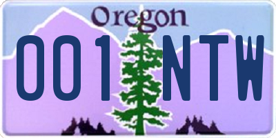 OR license plate 001NTW