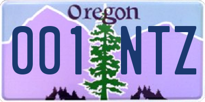 OR license plate 001NTZ