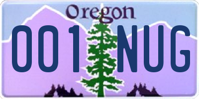 OR license plate 001NUG