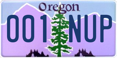 OR license plate 001NUP