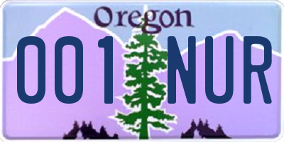 OR license plate 001NUR