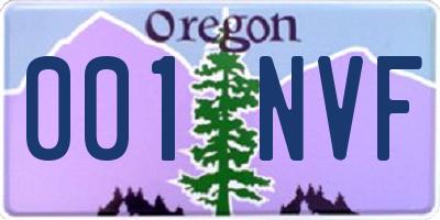 OR license plate 001NVF