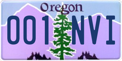 OR license plate 001NVI