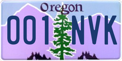 OR license plate 001NVK