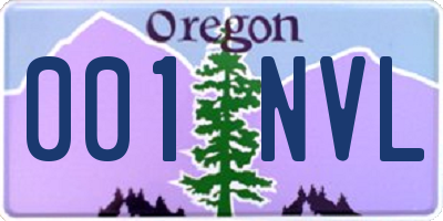 OR license plate 001NVL