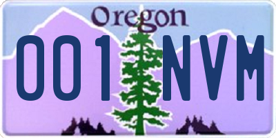 OR license plate 001NVM