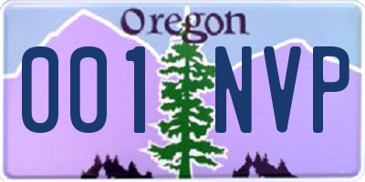 OR license plate 001NVP