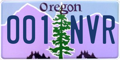 OR license plate 001NVR