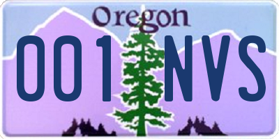 OR license plate 001NVS