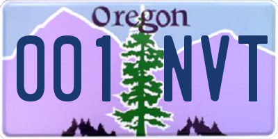 OR license plate 001NVT