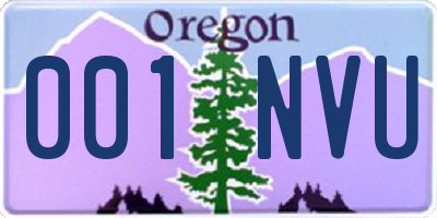 OR license plate 001NVU