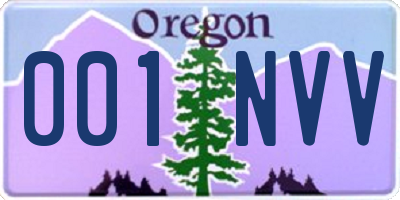 OR license plate 001NVV