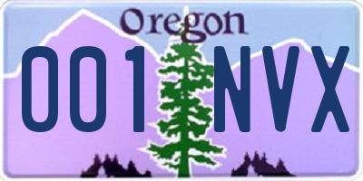 OR license plate 001NVX