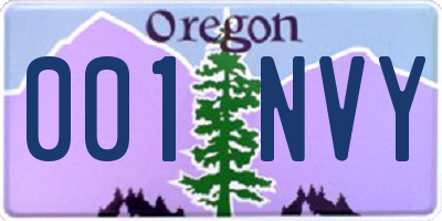 OR license plate 001NVY