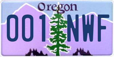 OR license plate 001NWF