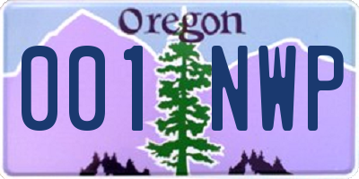 OR license plate 001NWP