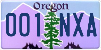 OR license plate 001NXA