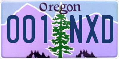 OR license plate 001NXD