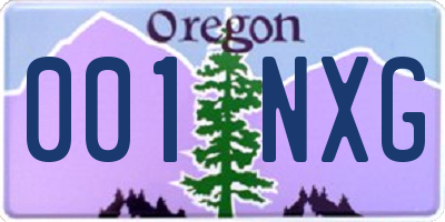 OR license plate 001NXG