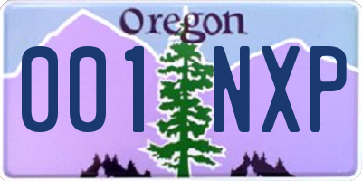 OR license plate 001NXP