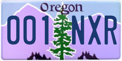 OR license plate 001NXR