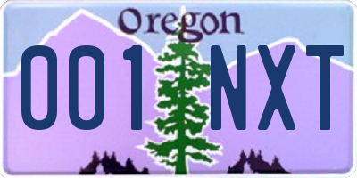 OR license plate 001NXT