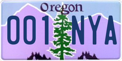 OR license plate 001NYA