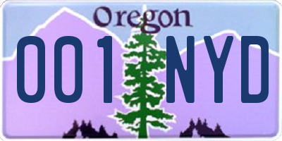 OR license plate 001NYD