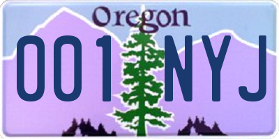 OR license plate 001NYJ