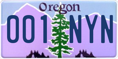 OR license plate 001NYN