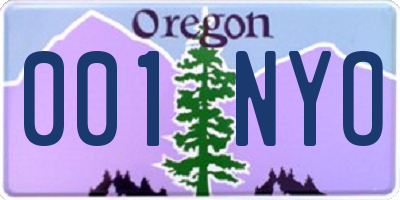 OR license plate 001NYO