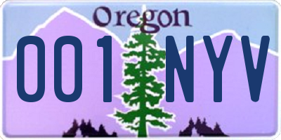 OR license plate 001NYV