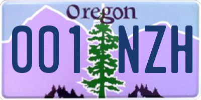 OR license plate 001NZH