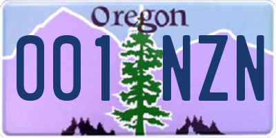 OR license plate 001NZN