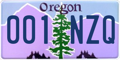 OR license plate 001NZQ