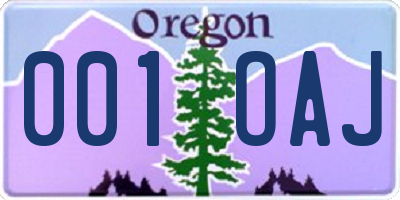 OR license plate 001OAJ