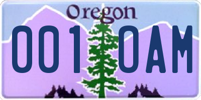 OR license plate 001OAM