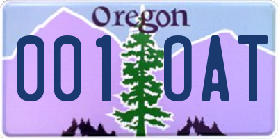 OR license plate 001OAT