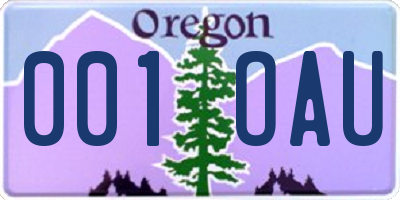 OR license plate 001OAU